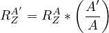           (  ′)
RA′= RA  *  A-
 Z     Z    A
